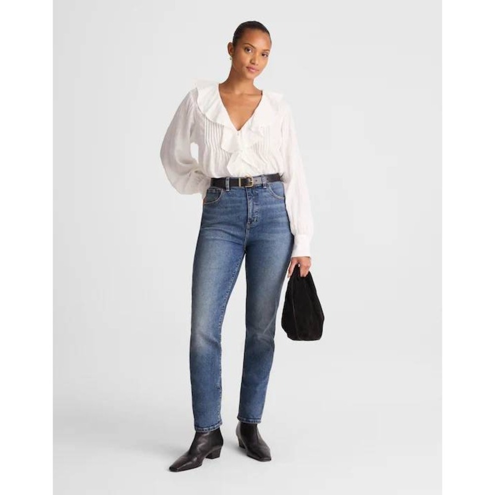 Madewell Curvy Pencil Jean High Rise Straight Leg Concho Wash Size 28